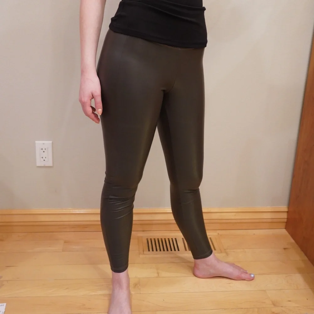 Athleta Fleece-Lined High-Waisted Shiny Leggings - Picture 3 of 4